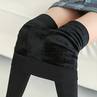 Solid plush tights for fall and winter, warm and soft.