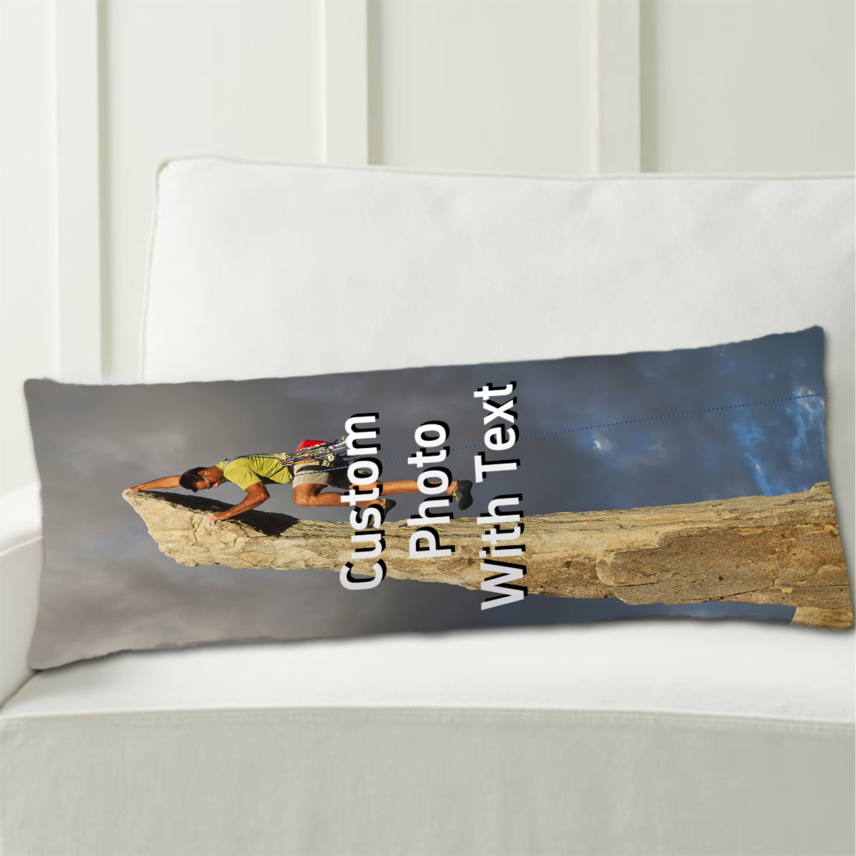 Customized Body Pillowcase with Photo or Text - Long, Double-sided Printing, Short Plush Cover - Perfect Christmas Gift - 50.8 × 137.16 cm - Pillow Core Not Included