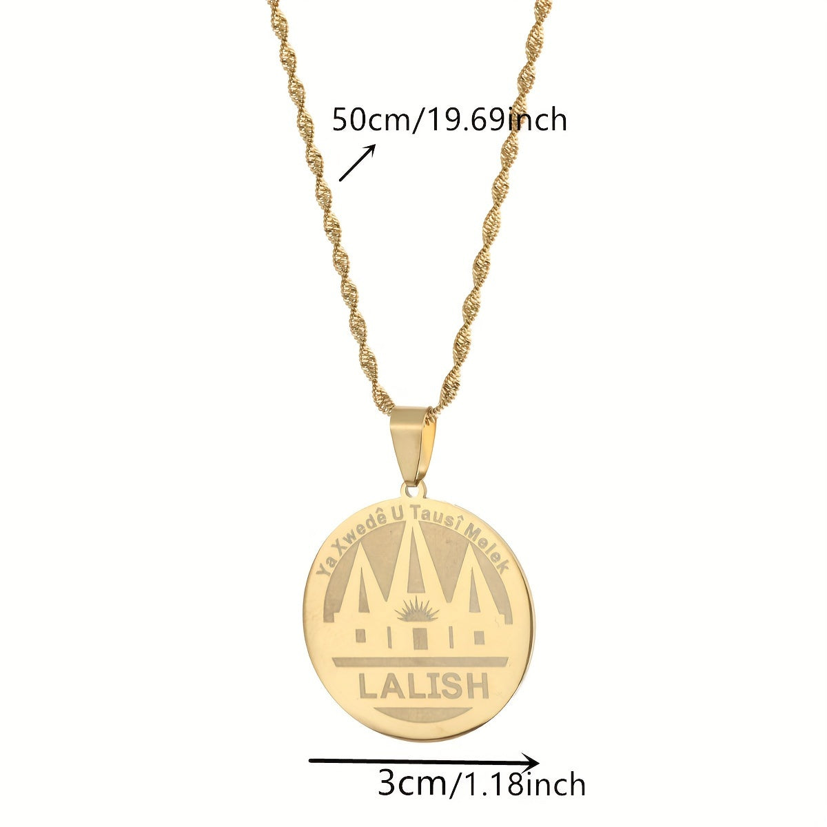 Stainless Steel Yezidi Lalish Temple Pendant Necklace - Stylish Fashion Jewelry Perfect for Everyday and Party Wear