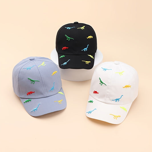 Children's 3D Embroidered Dinosaur Baseball Cap, Kids Hats