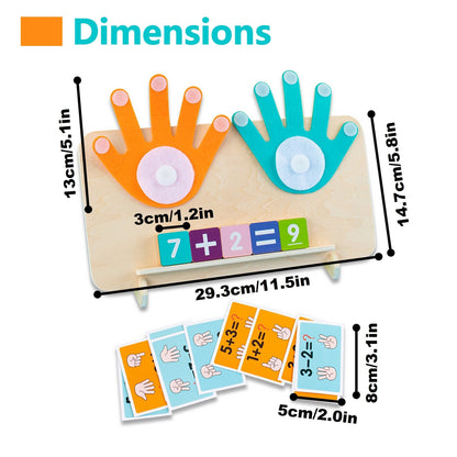 Wooden Finger Arithmetic Teaching Aids for Children, Educational Toys for Enlightenment and Kindergarten Learning of Mathematical Operations Addition and Subtraction with Cognitive Matching Board