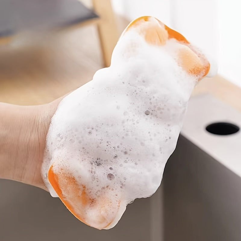 2 Magic Dishwashing Sponges: Thick, double-sided scrubbers with rich foam for quick cleaning.