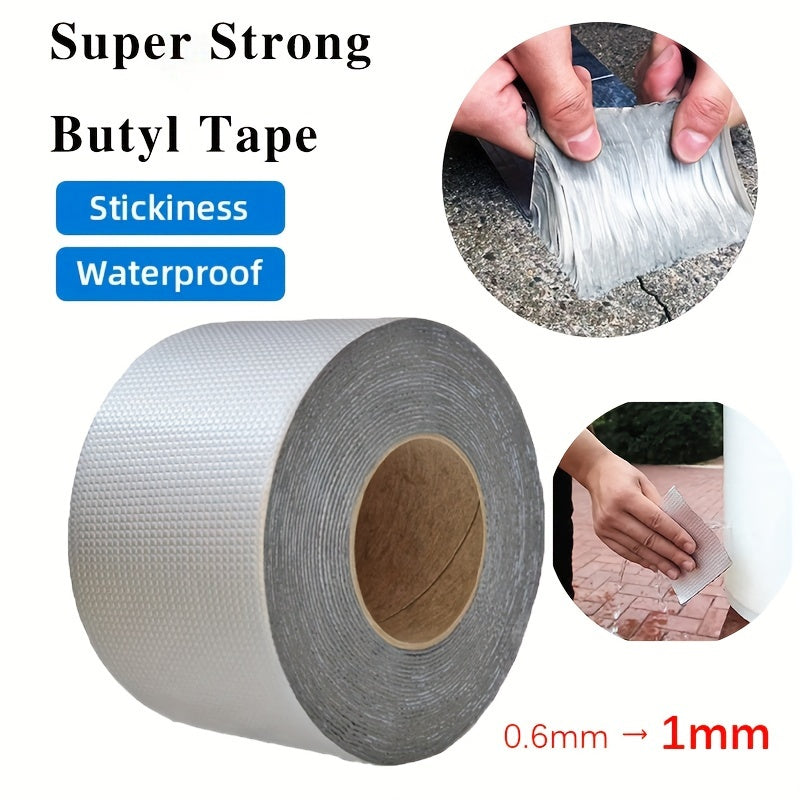 Waterproof sealing tape for pipes made of strong aluminum foil with butyl adhesive to prevent leaks.