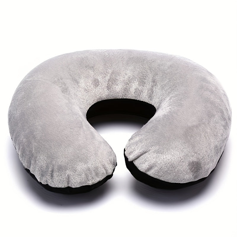 Portable U-Shaped Travel Pillow with Neck Support - Inflatable, Hand-Washable for Comfortable Outdoor Naps and Airplane Travel