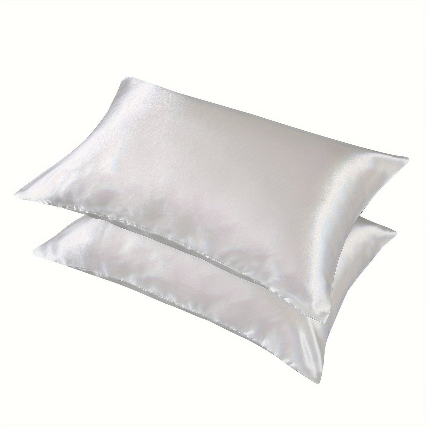 1 set of Satin Pillow Cases in a Solid Color, made with Silky Soft and Breathable material. These Pillowcases feature an Envelope Closure for a smooth and luxurious feel. Perfect for use in the Living Room, Bedroom, or Hotel, these Pillow Covers do not