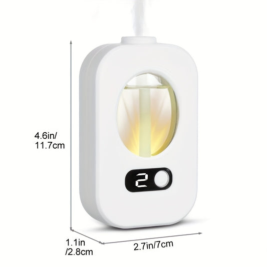 USB-rechargeable aromatherapy diffuser and humidifier keeps rooms fresh with cool mist and nightlight. Ideal for use in various spaces, including rooms, offices, bathrooms, and toilets.