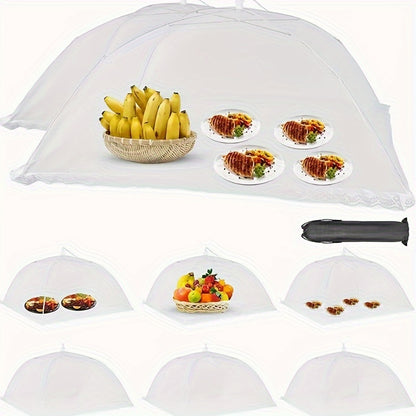 Mesh food cover tent for outdoor dining, picnics, BBQs, and parties - foldable, washable, and insect-proof.