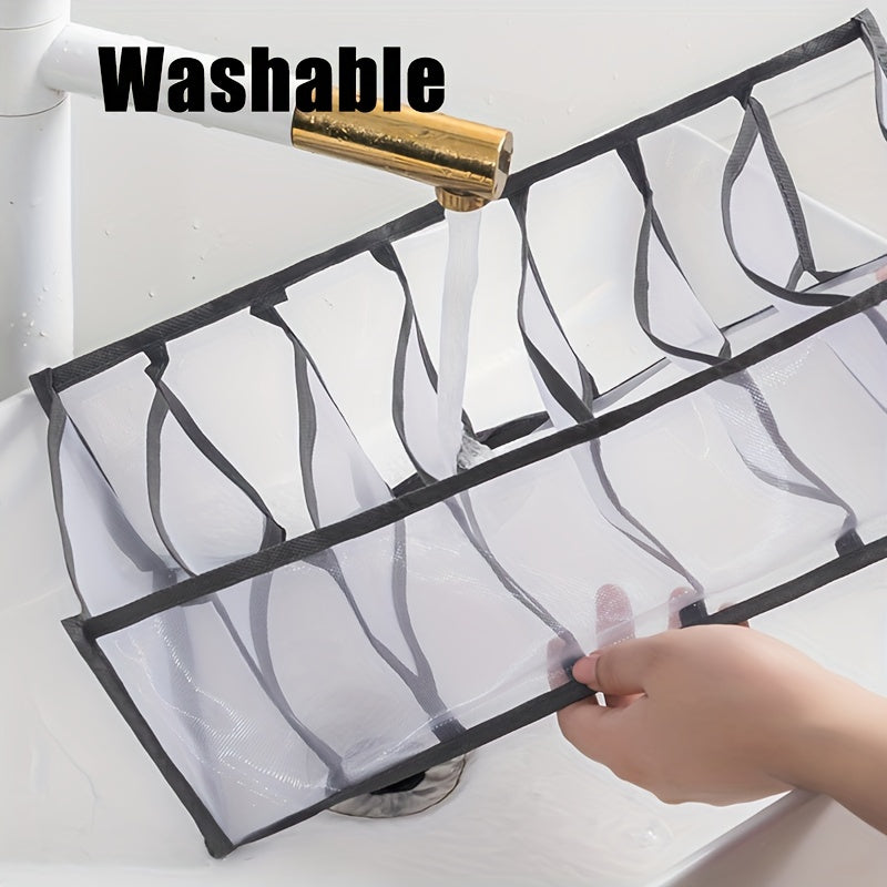 Multipurpose Wardrobe Storage for Baby and Toddler Accessories - Includes Breathable Mesh Bra Storage Box, Washable Socks and Panties Organizer, Three-in-One Household Drawer Divider