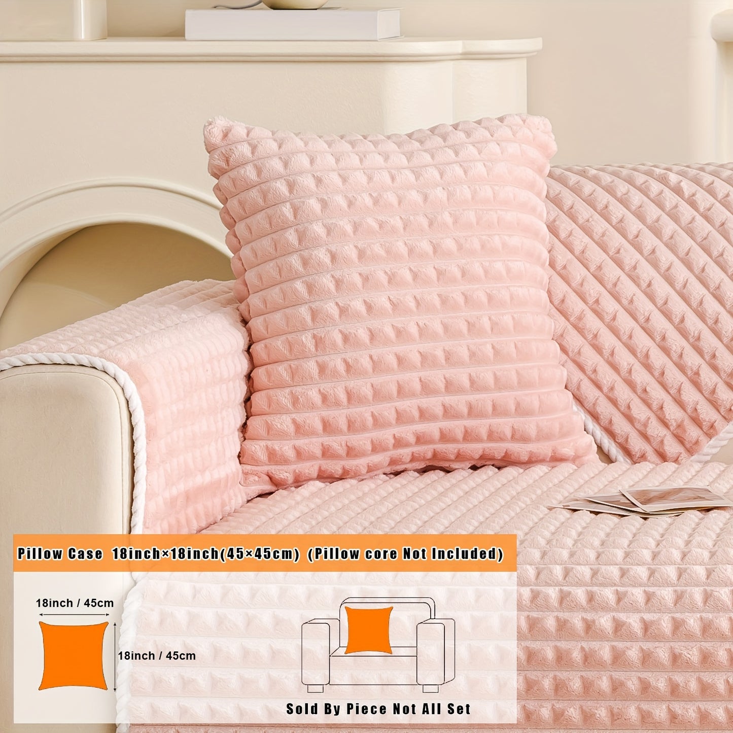 Thick, non-slip plush sofa cover suitable for all types of furniture, pet-friendly, easy to clean.