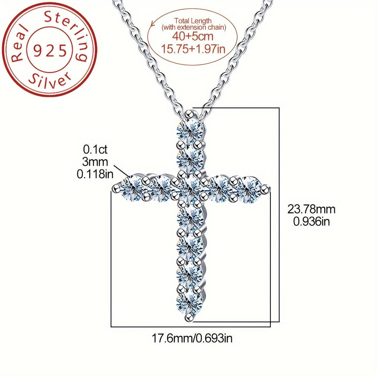 A shining 1.1 carat Moissanite necklace, made of pure 925 silver, weighs approximately 3.01 grams. This elegant and luxurious necklace features 11 pieces of 0.1 carat Moissanite stones, making it a perfect promise necklace for weddings, Valentine's Day