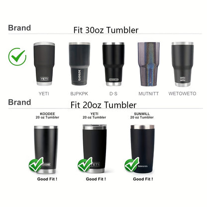 1pc Tumbler Handle for Yeti Rambler, Ozark Trail, Sic, and more 20oz/30oz mugs. Anti-slip grip, BPA-free cup holder for travel.