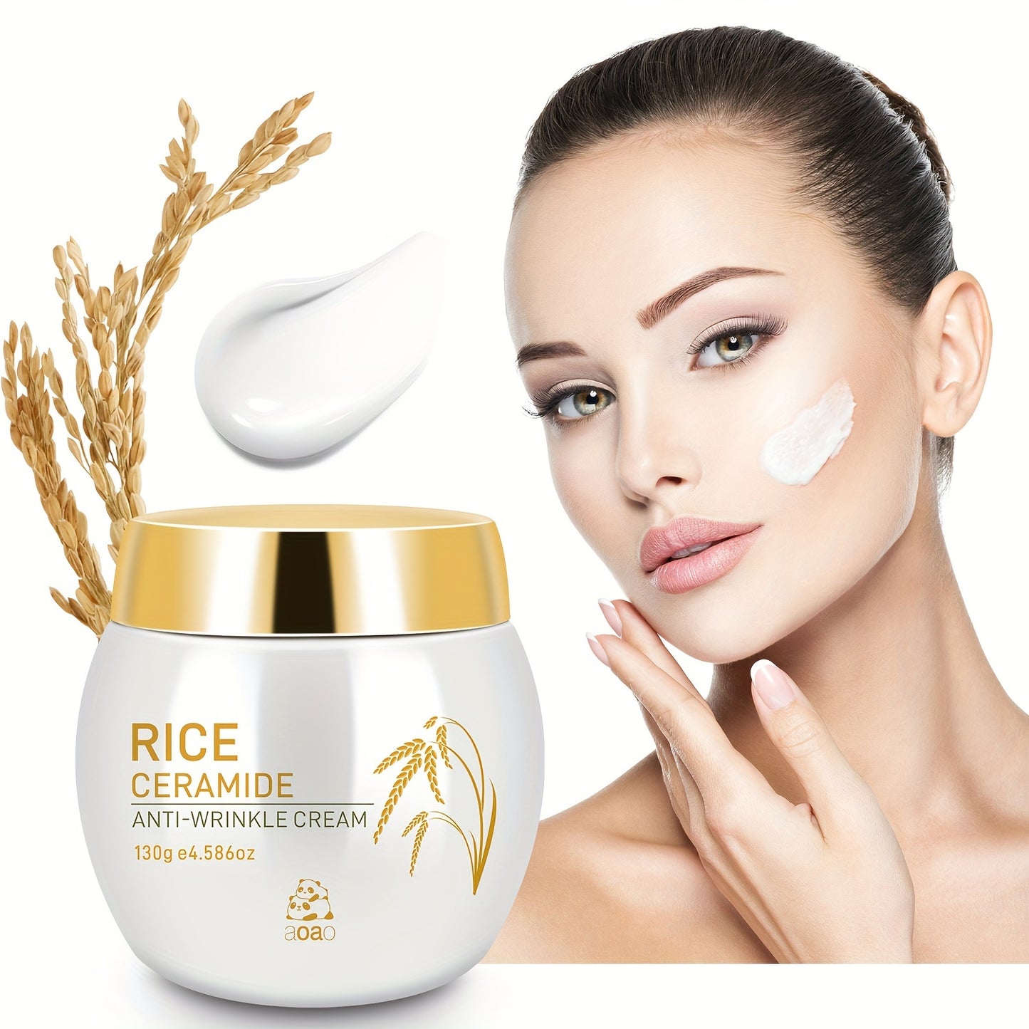 Rice cream collagen anti-aging moisturizer tightens skin, reduces fine lines, and promotes a younger appearance.