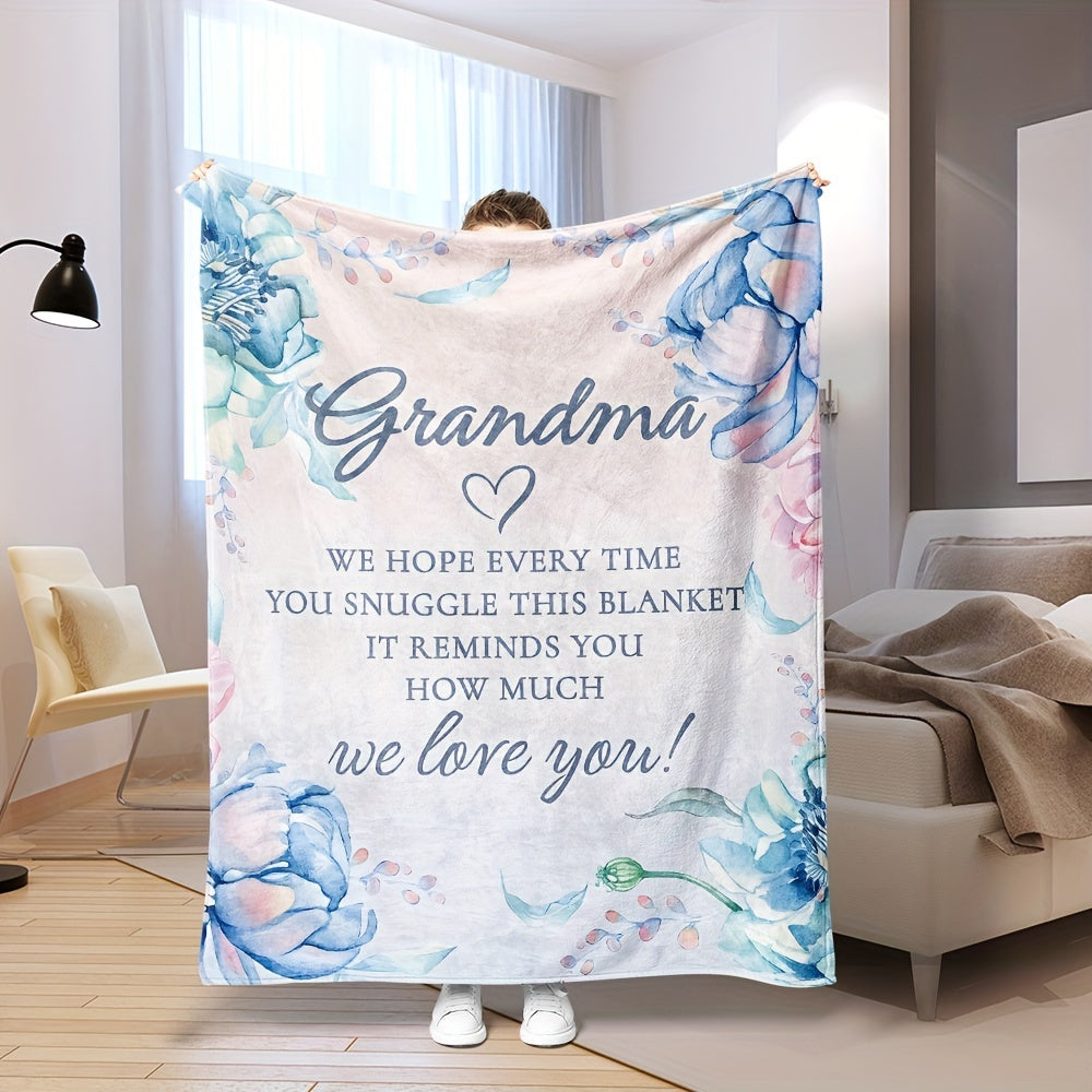 Gift Grandma a cozy one-piece blanket for her birthday, Christmas, Valentine's Day, or Thanksgiving from her granddaughter. This comfortable throw blanket makes the perfect present.