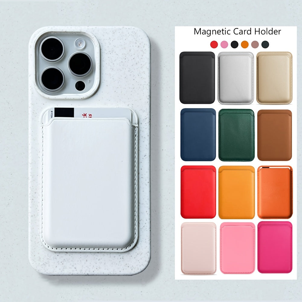 Slim magnetic card holder wallet for iPhone 16/15/14/13/12 Pro Max - no electronic components, battery-free.