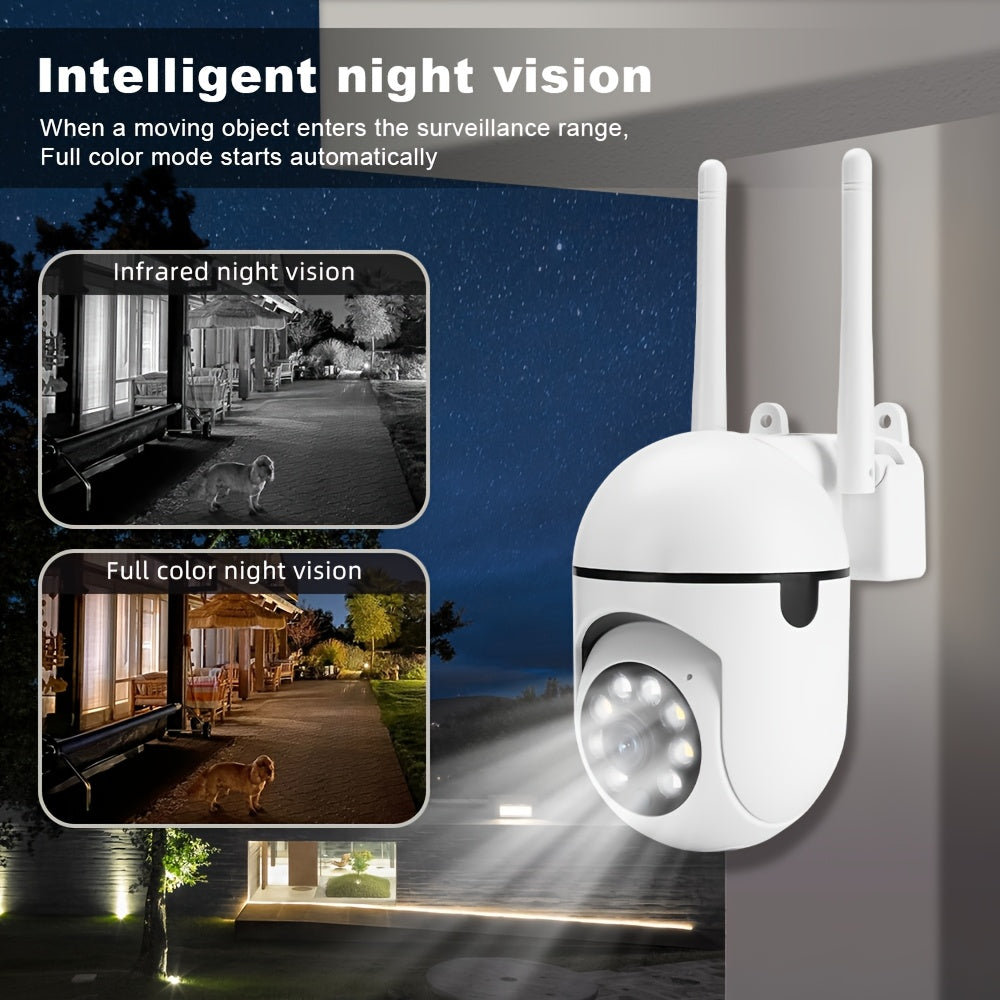 Two 1080P HD Wireless Security Cameras with Full-Color Night Vision, 2-Way Audio, Pan/Tilt/Zoom, Wi-Fi, Motion Tracking - Ideal for Youngsters, Elderly, Pets, Home Security