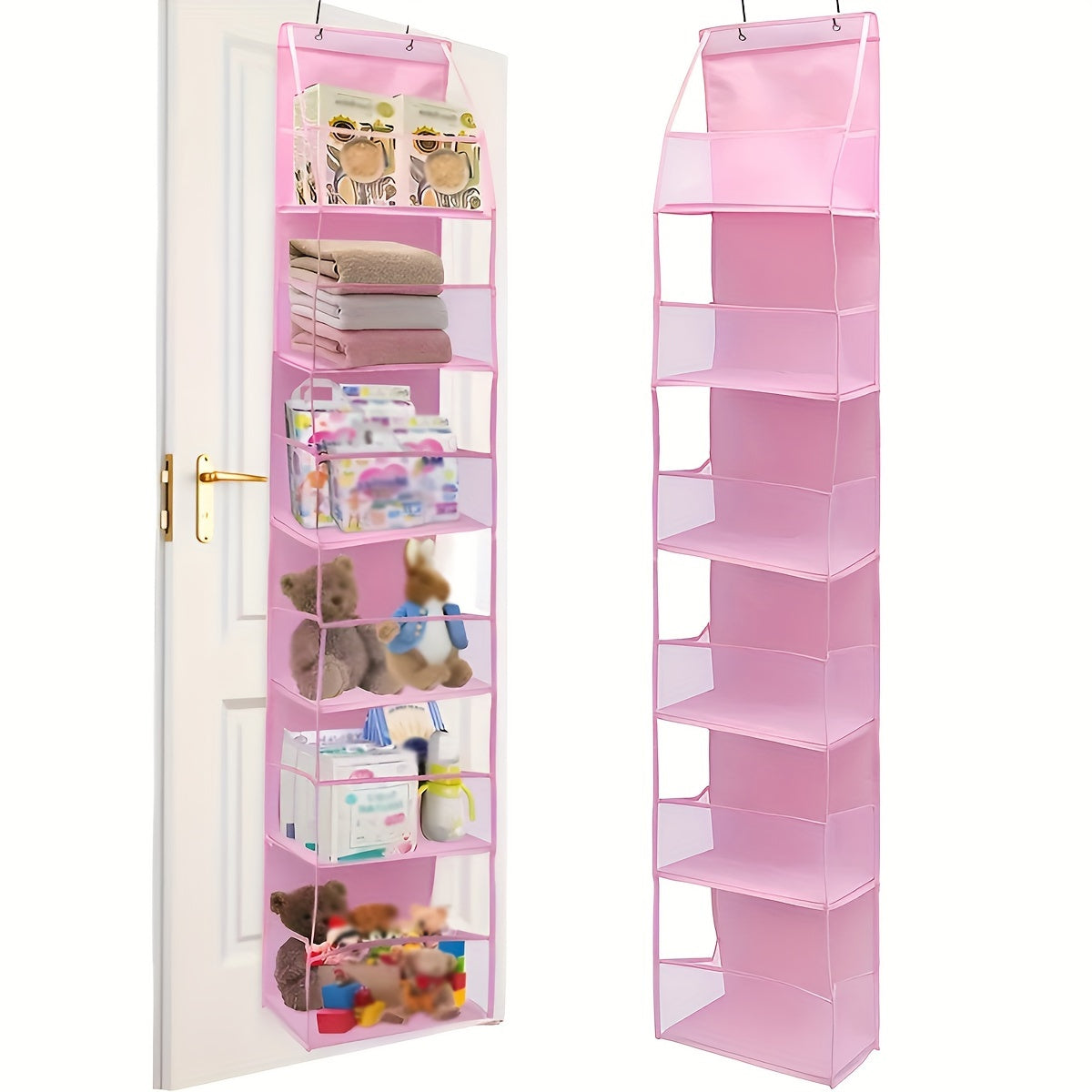 Durable Polyester Hanging Storage Bag for Toys, Snacks & Diapers with Over-the-Door Organizer