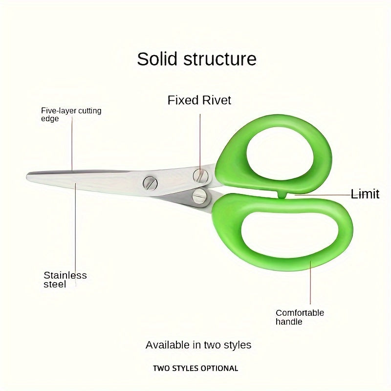 Прочные кухонные ножницы из нержавеющей стали с 3 слоями, идеальные для нарезки лука и трав для барбекю и приготовления пищи в помещении. Оснащены защитным чехлом и встроенным чистящим средством.