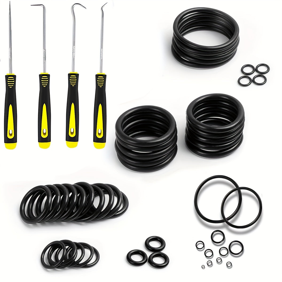 NewShark O-Ring Kit includes 1540pcs, 4 screwdrivers. Great for pressure washers, plumbing, gas connections. Resistant to oil and heat.