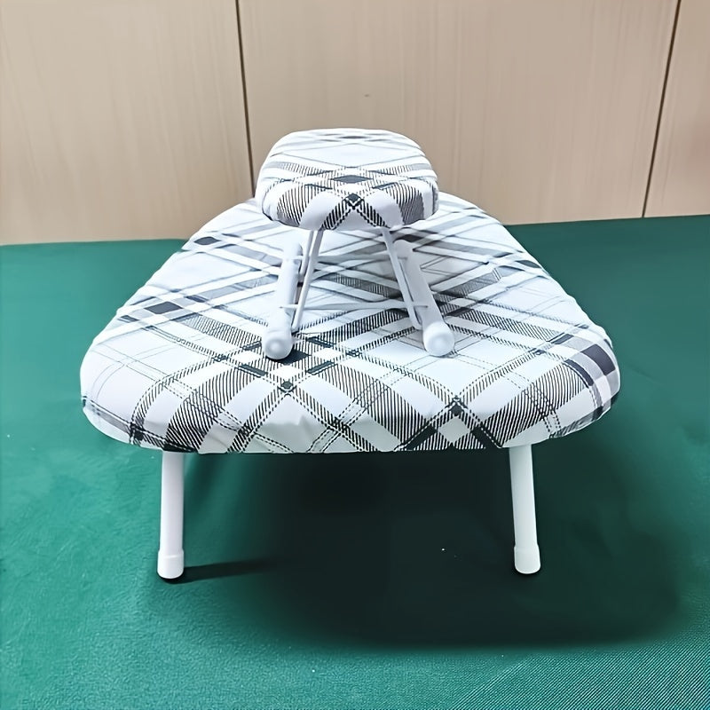 The Mini Desktop Ironing Board is small and stylish, perfect for easy storage and portability. It includes a small ironing sleeve for effortlessly ironing sleeves.