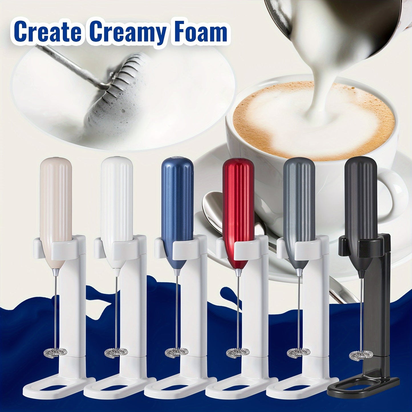 The Lalayuan Electric Milk Frother is a compact and convenient way to froth milk for your favorite drinks. This mini milk foamer is battery operated (batteries not included) and made with stainless steel for durability. It can be used to mix drinks like