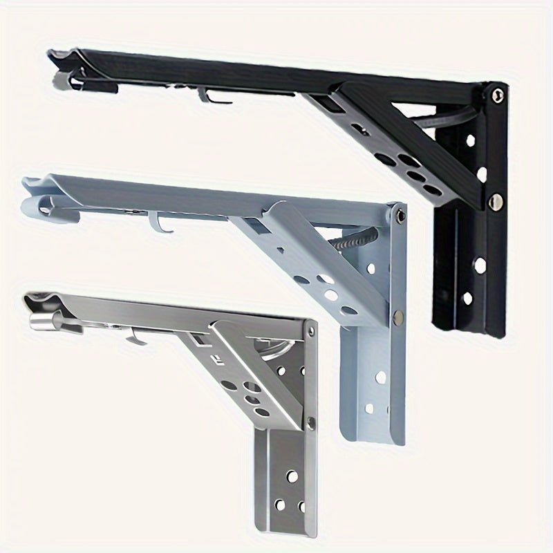 2pcs Heavy Duty Stainless Steel Folding Brackets for DIY Floating Shelves