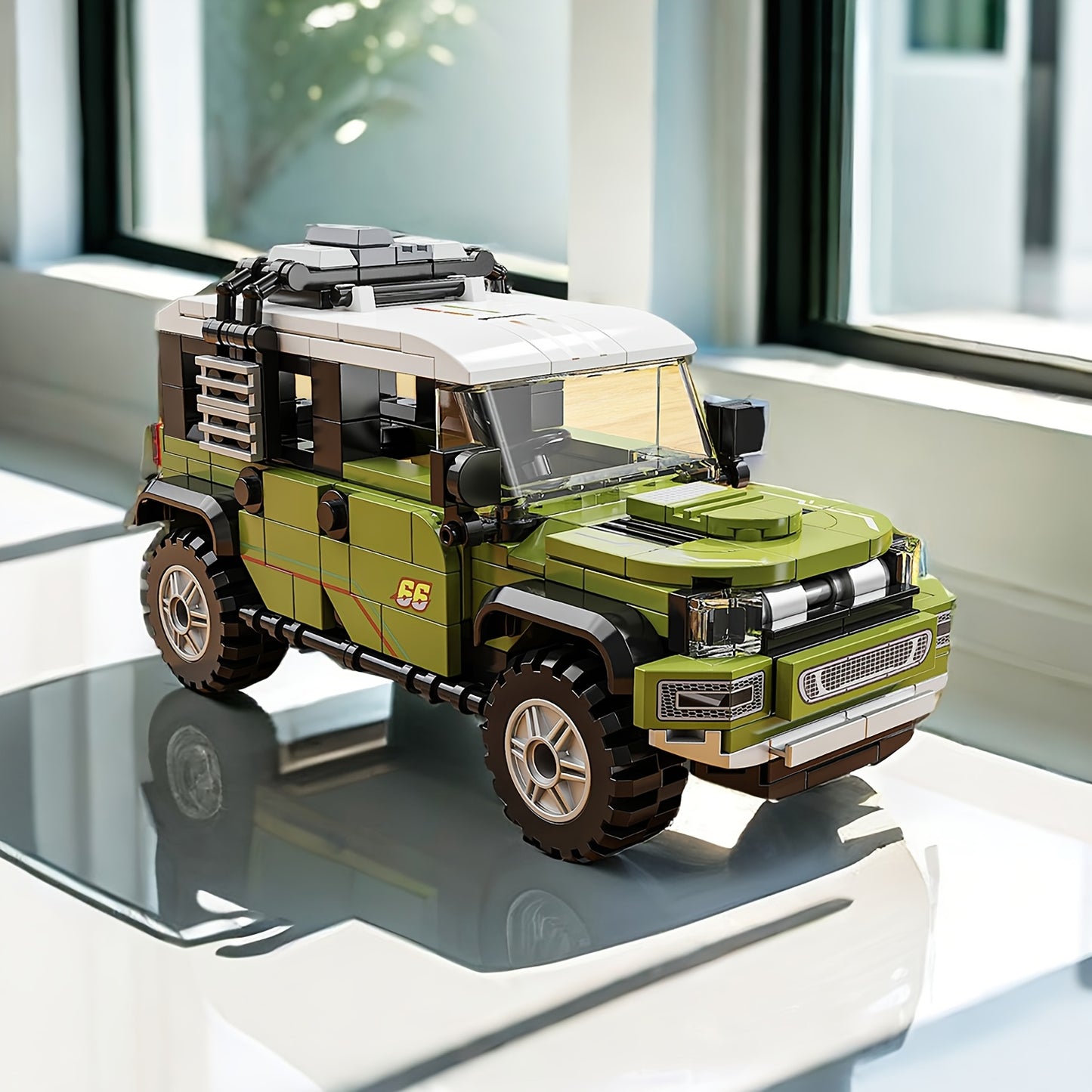 330-piece green off-road SUV model building kit with durable ABS blocks. Enhances focus, hand-eye coordination, and creativity for teens aged 6+. Perfect movie-themed educational toy and