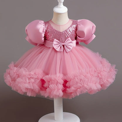 Girls Beautiful Sequin Design Tutu Dress for Birthday Party