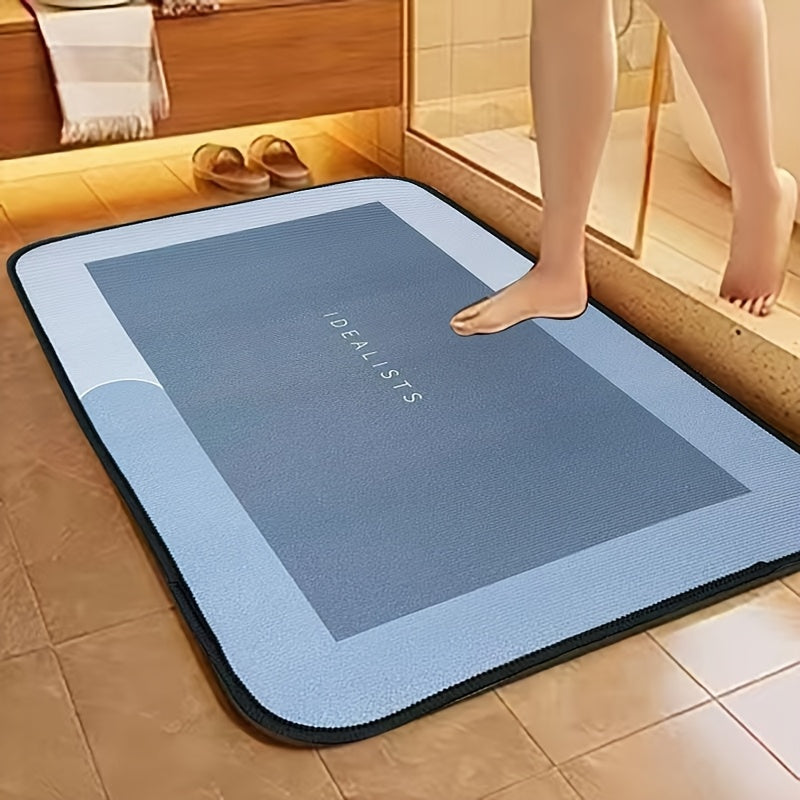 Highly absorbent bath mat with no-slip backing, great for bathroom and bedroom. Quick dry, machine washable, and ideal for home use. Odorless and no power needed.