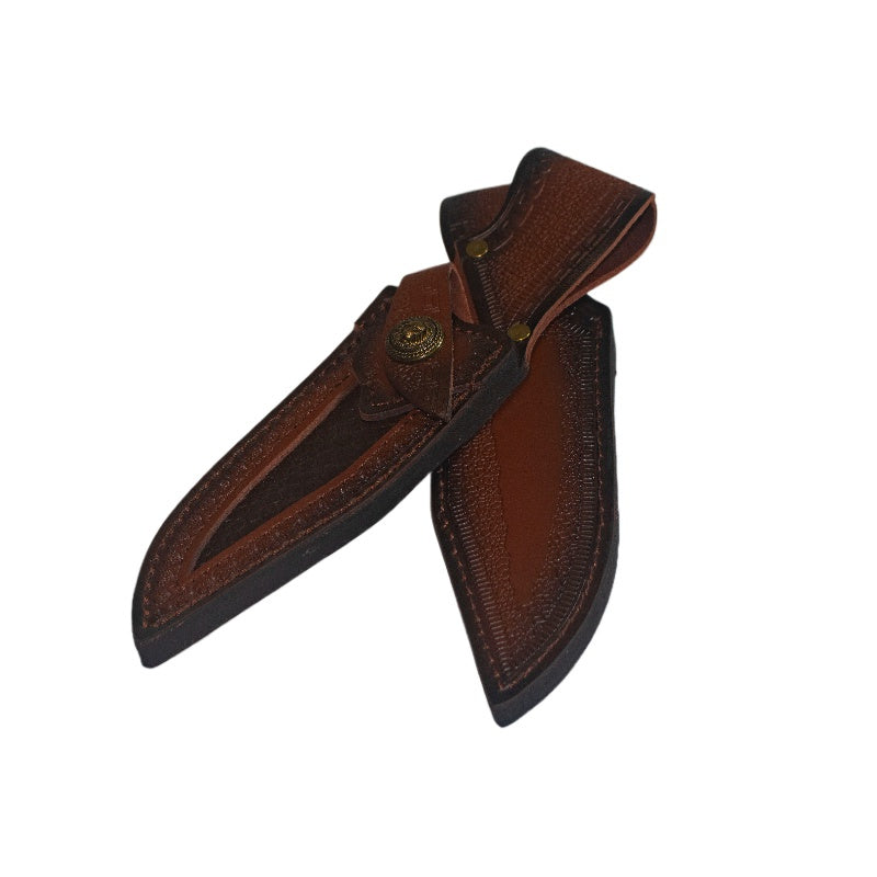 High-quality Leather Knife Sheath with Belt Loop - Tough Dual-Layer Cowhide Protector for Outdoor Camping & Kitchen Knives, Expertly Crafted Waist Hanging Cover for Home and Restaurant Purposes