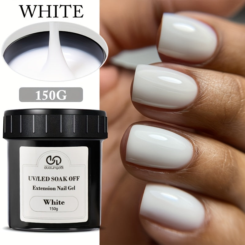 150g Fast-Dry Camouflage Color Acrylic Nail Extension Gel - UV/LED Compatible, Soak-Off Hard Jelly Formula, Odorless, Ideal for French Manicure and Nail Building Extensions, Gel Nail