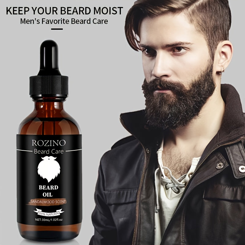 Sandalwood Beard Care Oil with Plant Glycerin for deeply moisturized, soft and glossy beard to enhance male charm and bring you closer to the Male God.