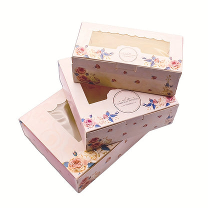 5 Pink Rose Gift Boxes with Stickers - Ideal for Birthdays, Weddings & Candy