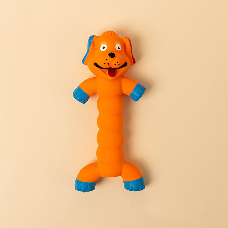 Self-entertaining dog toy made from latex for teeth grinding with teddy bear design.