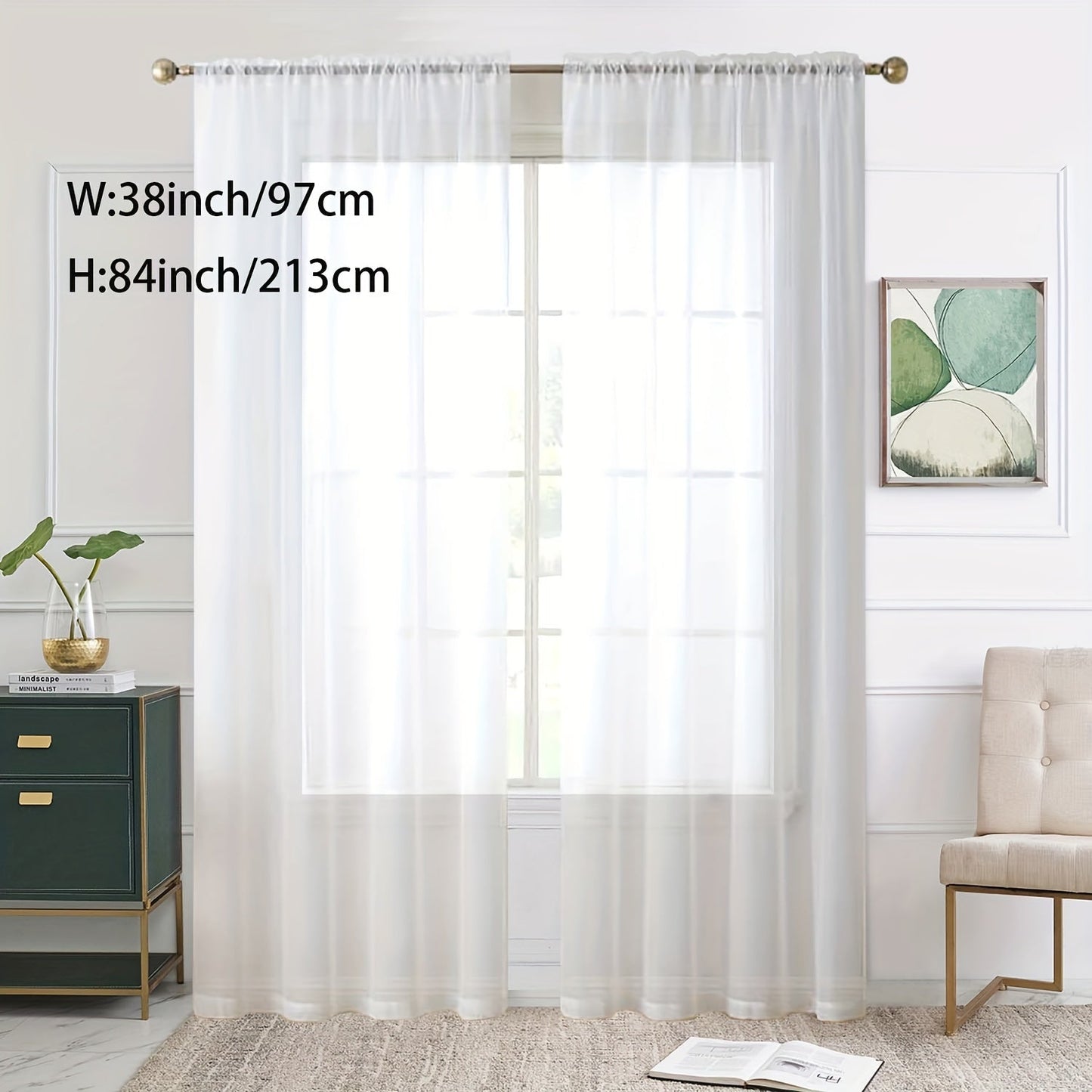 Add a touch of elegance to your kitchen, bedroom, or living room with this single panel sheer curtain. Perfect for letting in natural light while still providing privacy. Features a rod pocket design for easy hanging. Enhance your home decor with this