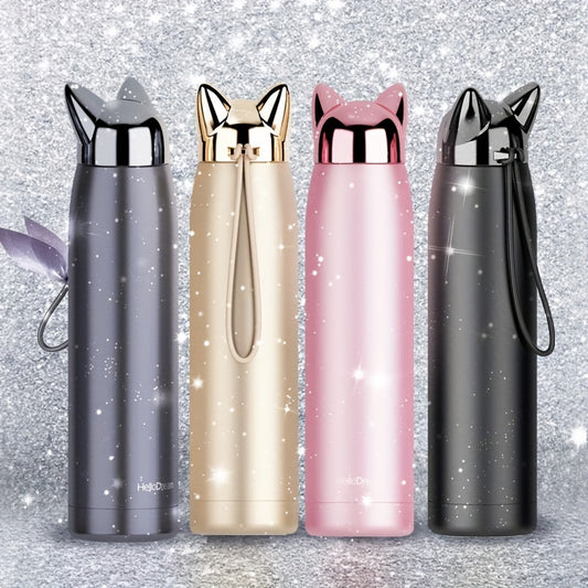 1pc Stainless Steel Insulated Vacuum Cup with Cat Ears, 320ml/10.8oz BPA Free, Cute Kawaii Design for Hot and Cold Drinks, Perfect for Travel, Birthday Gifts