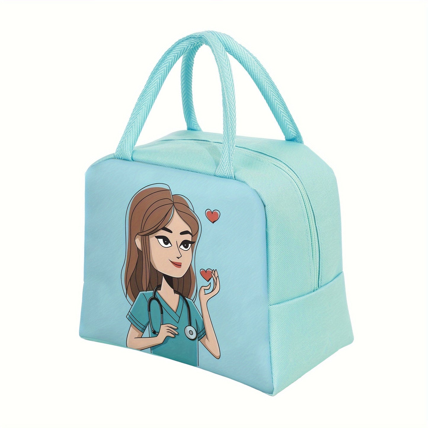 Stylish Nurse-Inspired Insulated Lunch Tote - Made with Tough Oxford Cloth and Aluminum Foil, Easy to Carry with Convenient Handles, Ideal for Work, Traveling, or Picnicking