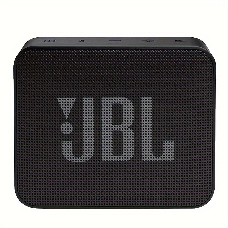 Compact JBL GO ESSENTIAL speaker in Golden Brick Youth Edition with vibrant bass, wireless connectivity, and USB charging. Perfect for use at home, in the car, or outdoors.