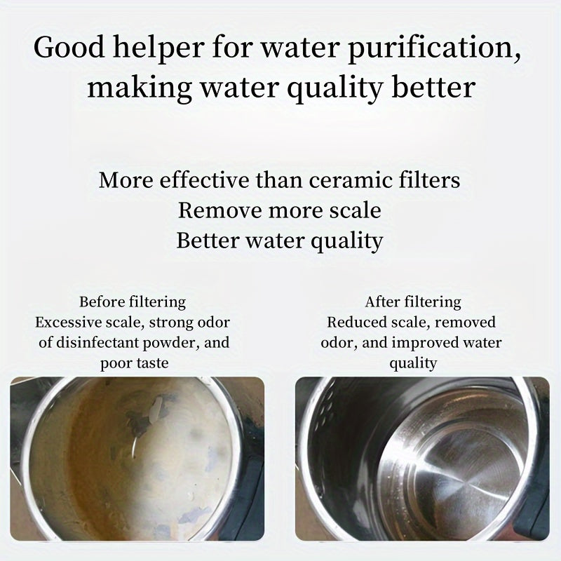 One piece filter element designed for use in faucet water purifiers, featuring multiple composite filtration layers.