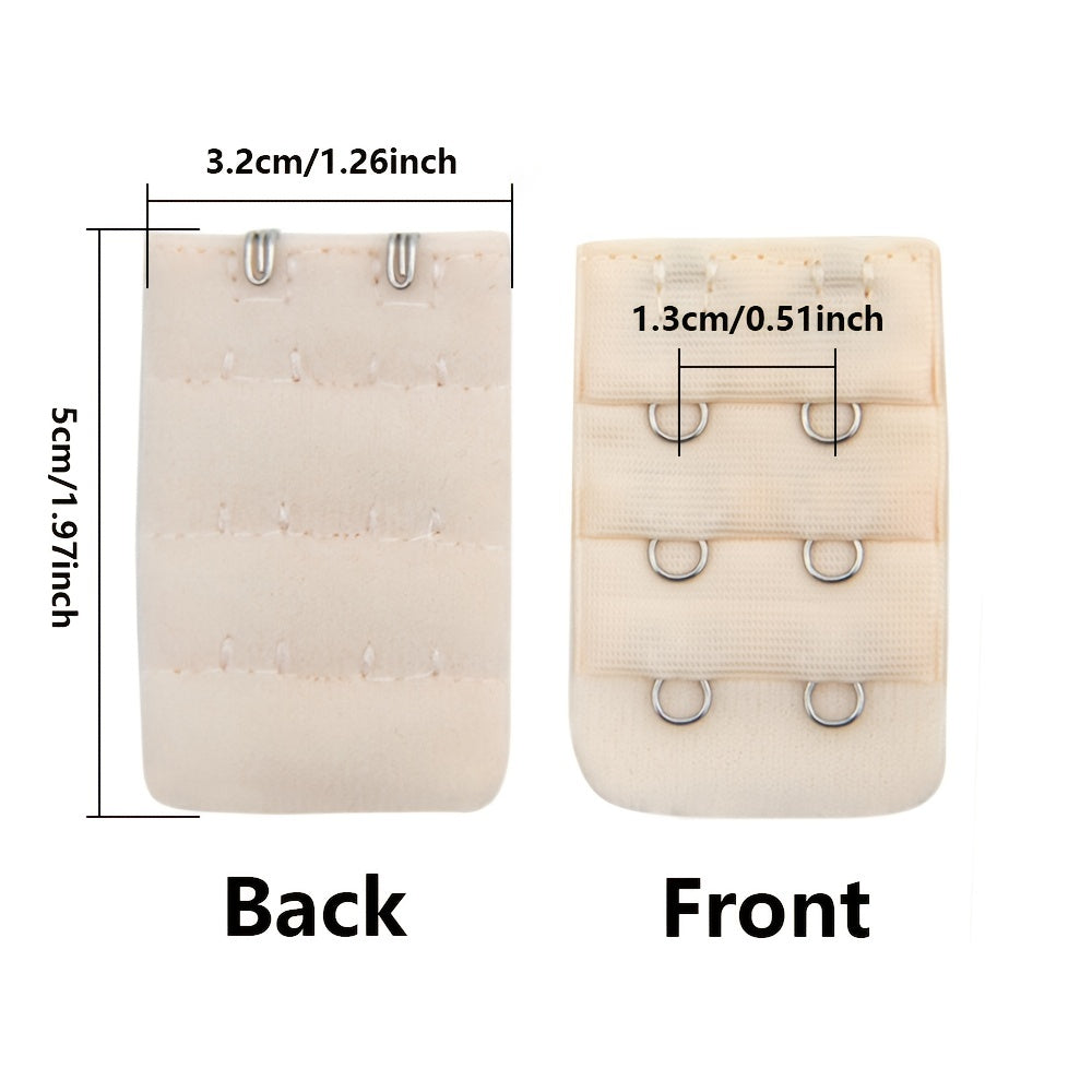 10-pack of 3-row, 2-hook bra extenders for comfortable, adjustable fit in women's lingerie.