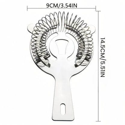Качественное коктейльное сито из нержавеющей стали размером 14,68 см, идеально подходит для баров, ресторанов и домашнего использования. Серебристая отделка, 1 штука.