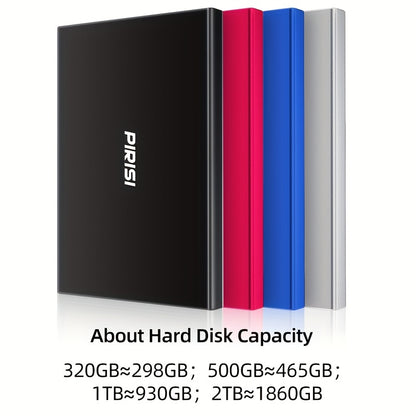 PIRISI High-speed USB3.0 Mobile Hard Drive with 500GB of data capacity, ideal as a gift for friends.