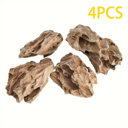 4 small loose skin stone dragon bone stones for fish tank landscape