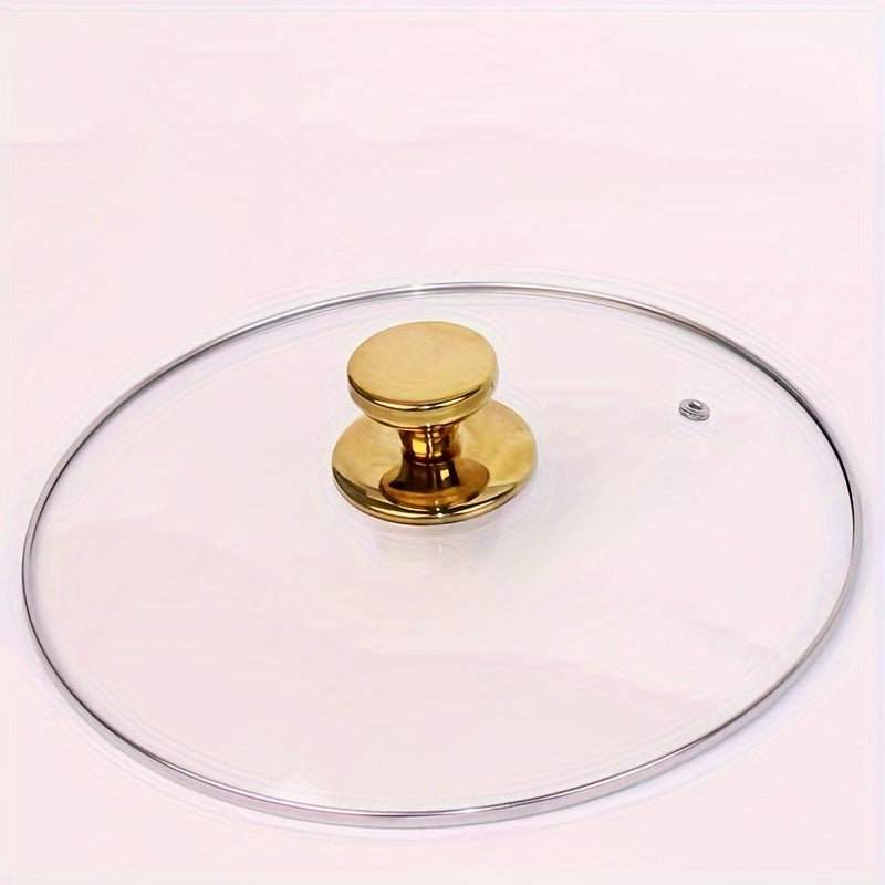 Reinforced Glass Lid for Wok and Soup Pot - This durable and thickened explosion-proof lid is made of tempered glass and fits universally on kitchen cookware.