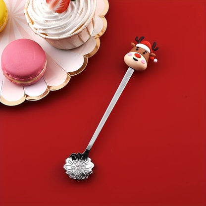 Top Pick: Adorable Christmas Cartoon Stainless Steel Spoon for Milk, Coffee, Desserts, Honey, and Seasonings