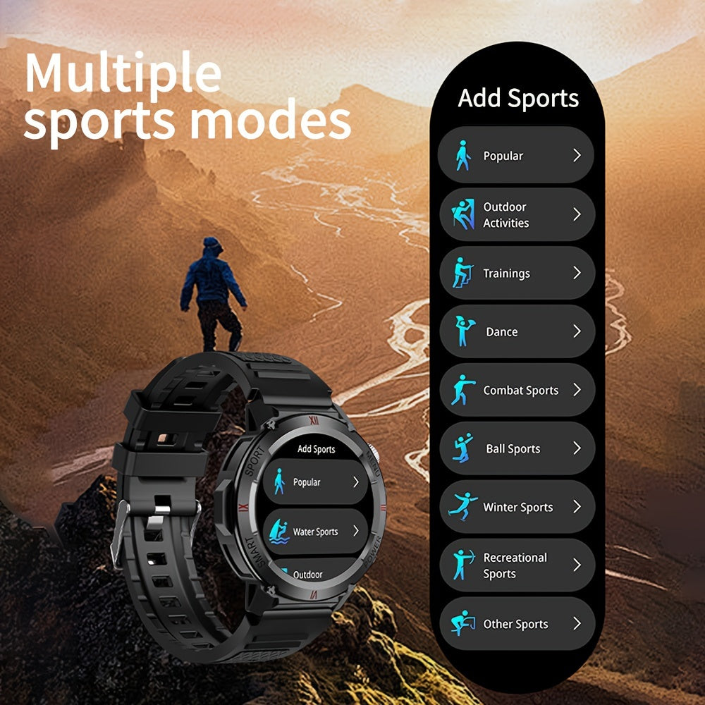 LifeBee Men's Smart Sports Watch with LED Display, Call Functionality, 100+ Exercise Modes, Pedometer, Distance & Calorie Tracker, USB Rechargeable, Black Strap.