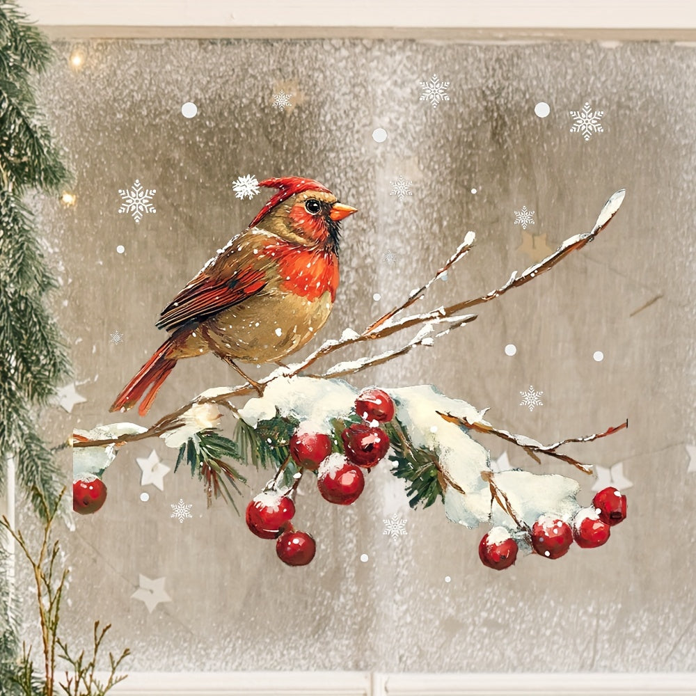 Snowman, birds, and snowflake window clings for Christmas decoration in homes and schools. Made of self-adhesive plastic, these glass stickers also work as outdoor Christmas decorations to add a festive touch to your surroundings.