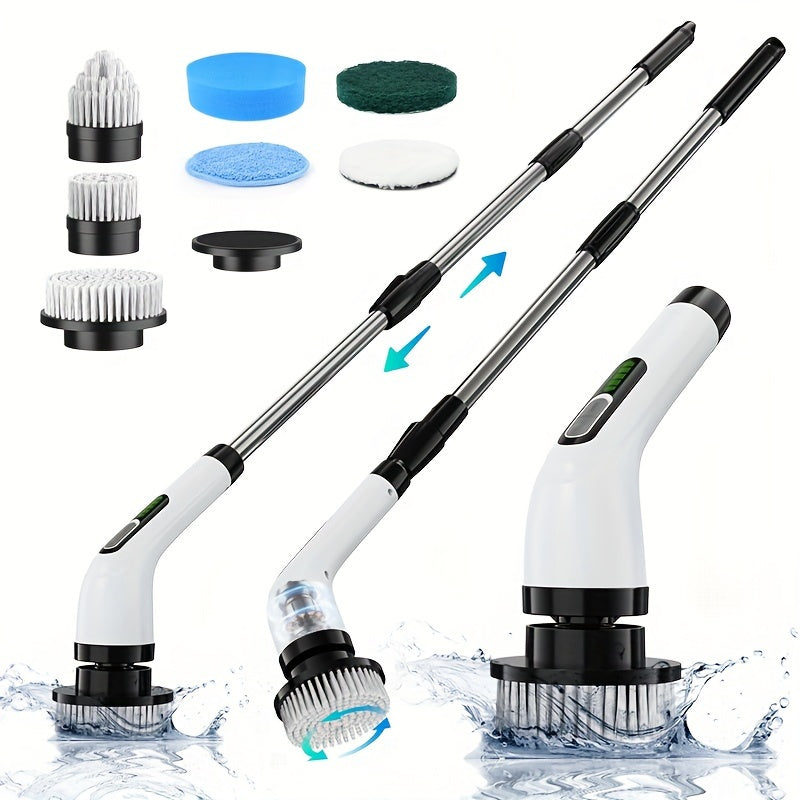 Get your hands on the Inskam 7-in-1 Cordless Electric Cleaning Brush Set with a long handle. This set includes 7 interchangeable heads, is USB rechargeable, and portable for use in the bathroom, kitchen, car, and more.