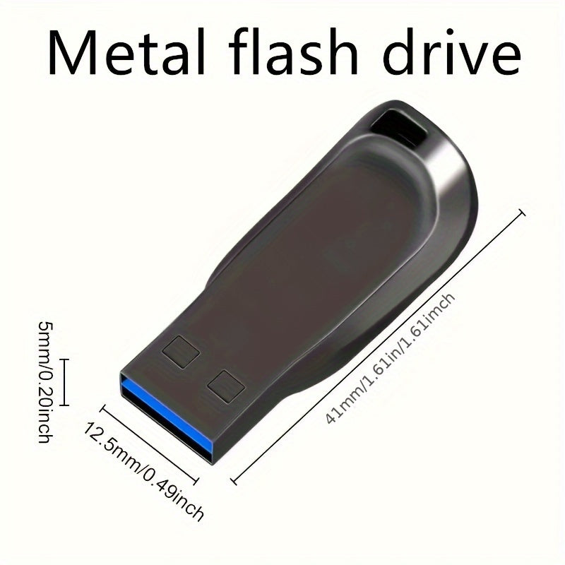 High-speed Metal USB 2.0 Flash Drive for PCs, laptops, tablets, and phones. Durable design with secure data storage options in 8GB, 30GB, 60GB, and 100GB.