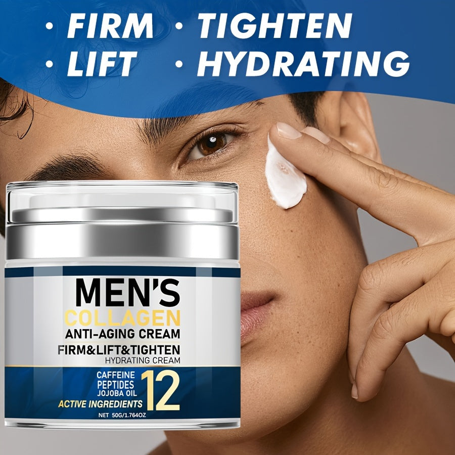 Men's Collagen Face Cream 1.764Oz - Unscented moisturizer firms, tightens, and hydrates skin with key ingredients - suitable for all skin types.