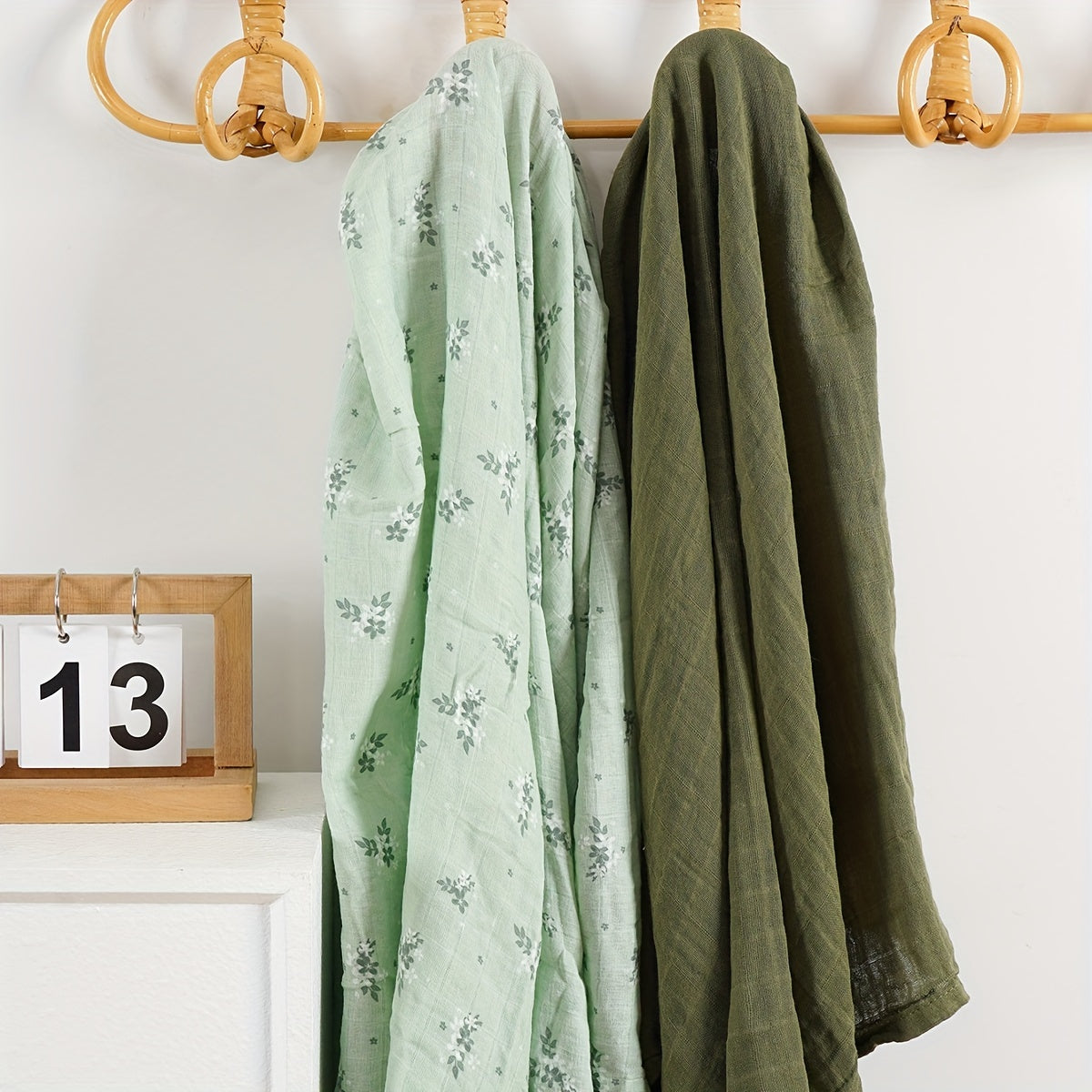 Two pieces of Muslin Cotton Blankets, 120*110cm Covers for Home and Travel Purposes